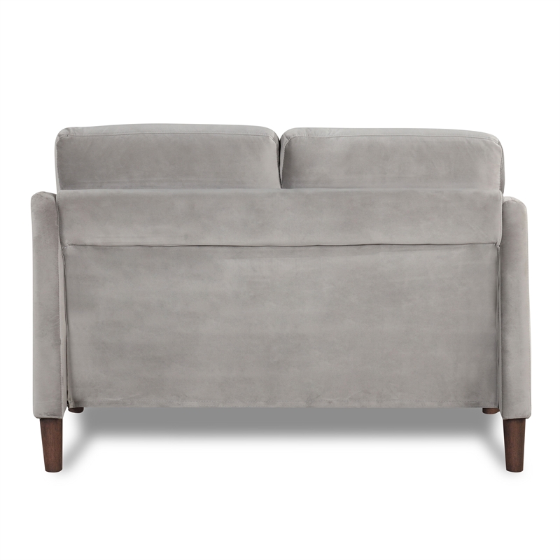 Furniture of America Theo Modern Velvet Fabric Loveseat Sofa in Gray