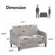 Furniture of America Theo Modern Velvet Fabric Loveseat Sofa in Gray