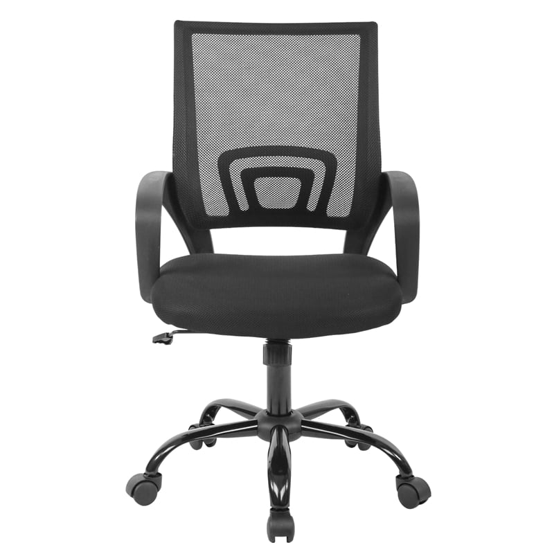 Furniture of America Siv Ergonomic Nylon Fabric Mesh Swevil Desk Chair in Black