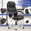 Furniture of America Kanji Faux Leather High Back Desk Chair in Black
