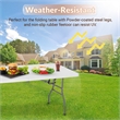 Furniture of America Oli Folding Party Utility HDPE Plastic Table in White