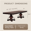 Furniture of America Exa Traditional Wood 5-Piece Dining Table Set in Cherry