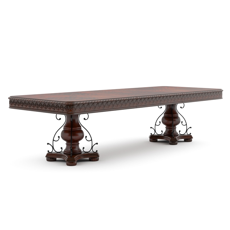 Furniture of America Exa Traditional Wood 5-Piece Dining Table Set in Cherry