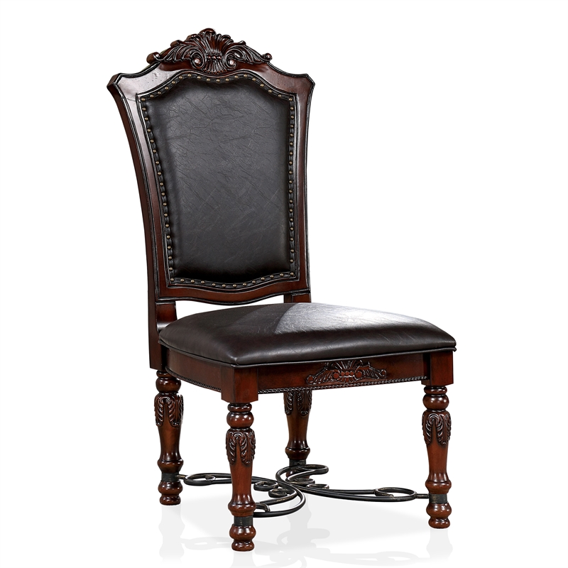 Furniture of America Exa Traditional Wood 5-Piece Dining Table Set in Cherry