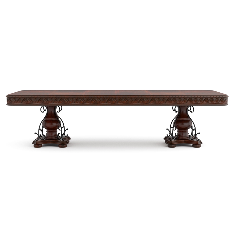 Furniture of America Exa Traditional Wood 7-Piece Dining Table Set in Cherry