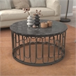 Furniture of America Silas Round Modern Metal Coffee Table in Black