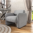 Furniture of America Luna Fabric Armchair with Rounded Corners in Gray