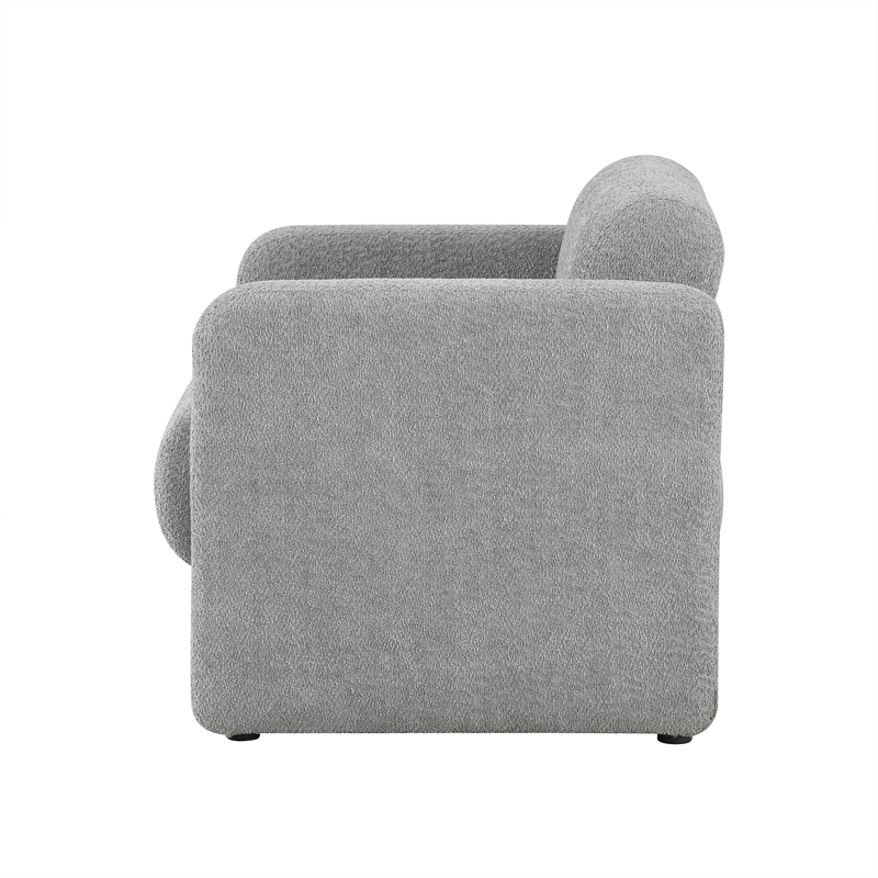 Furniture of America Luna Fabric Armchair with Rounded Corners in Gray