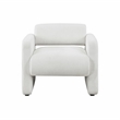 Furniture of America Luna Fabric Armchair with Rounded Corners in White