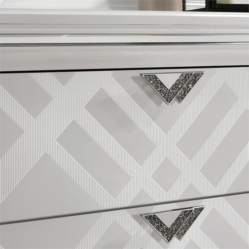 FOA Anaiya 3-Piece Contemporary Wood California King Storage Bed Set in White