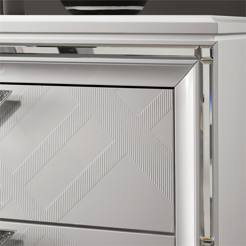 FOA Anaiya 3-Piece Contemporary Wood California King Storage Bed Set in White