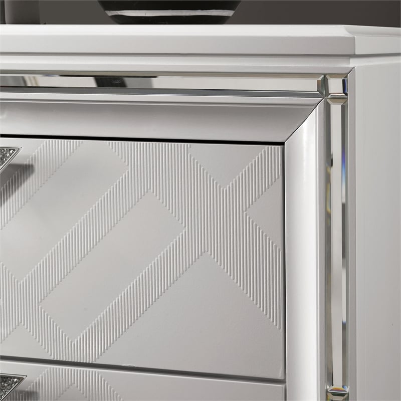 FOA Anaiya 3-Piece Contemporary Wood Queen Storage Bed Set in White