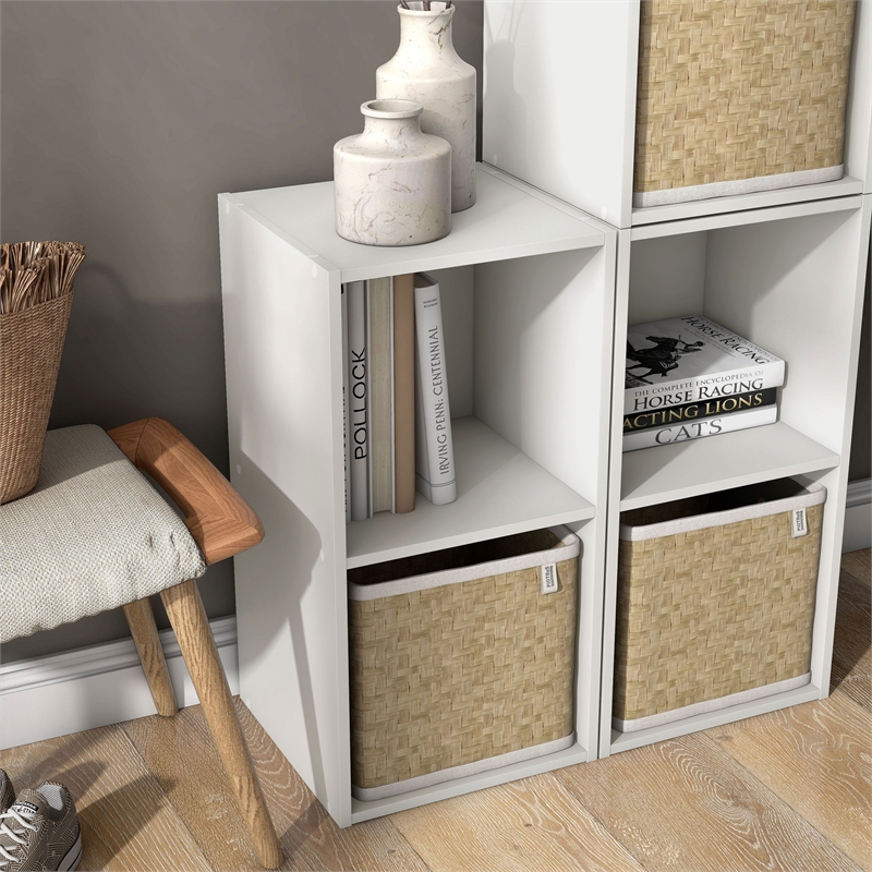 Furniture of America Seni Stackable Wood 2-Cube Bookcase in White