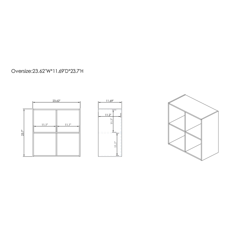 Furniture of America Seni Stackable Wood 4-Shelf Bookcase in White