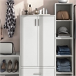 Furniture of America Seni Stackable Wood 3-Shelf White Bookcase with Door