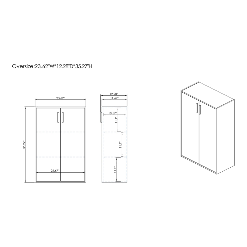 Furniture of America Seni Stackable Wood 3-Shelf White Bookcase with Door