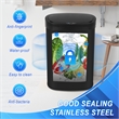 FOA Rena 13 Gallon Stainless Steel Motion Sensor Automatic Trash Can in Black