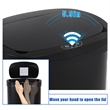 FOA Rena 13 Gallon Stainless Steel Motion Sensor Automatic Trash Can in Black