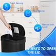 FOA Rena 13 Gallon Stainless Steel Motion Sensor Automatic Trash Can in Black