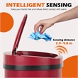 FOA Rena 13 Gallon Stainless Steel Motion Sensor Automatic Trash Can in Red