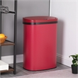 FOA Rena 13 Gallon Stainless Steel Motion Sensor Automatic Trash Can in Red