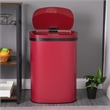 FOA Rena 13 Gallon Stainless Steel Motion Sensor Automatic Trash Can in Red