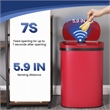 FOA Rena 13 Gallon Stainless Steel Motion Sensor Automatic Trash Can in Red