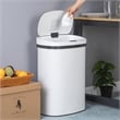 FOA Rena 13 Gallon Stainless Steel Motion Sensor Automatic Trash Can in White