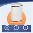 FOA Rena 13 Gallon Stainless Steel Motion Sensor Automatic Trash Can in White