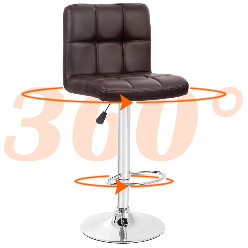 Furniture of America Barch Faux Leather Adjustable Brown Bar Stools (Set of 2)