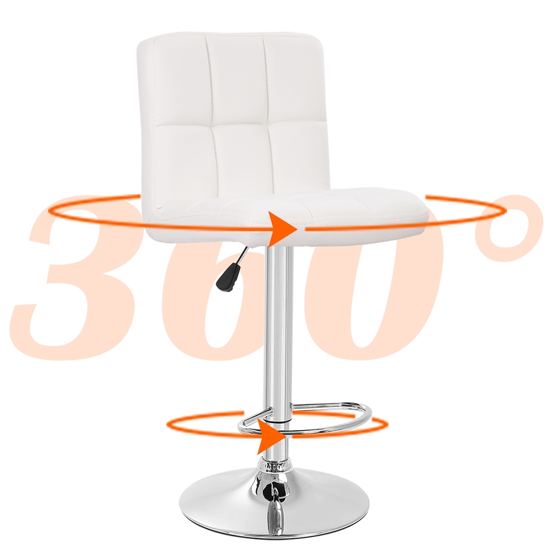 Furniture of America Barch Faux Leather Adjustable White Bar Stools (Set of 2)