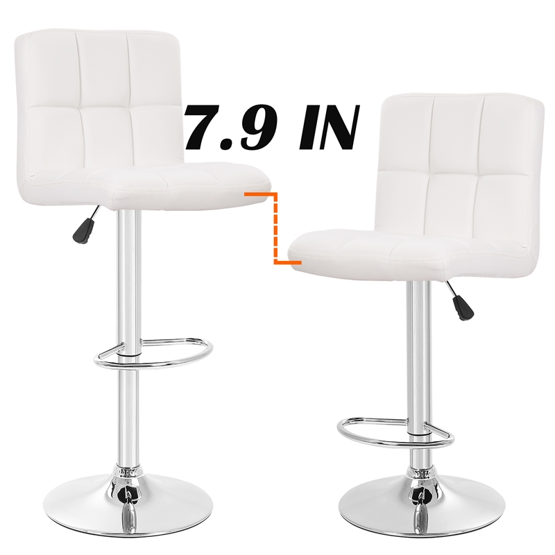 Furniture of America Barch Faux Leather Adjustable White Bar Stools (Set of 2)
