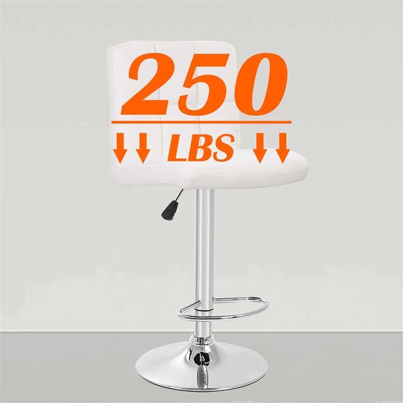 Furniture of America Barch Faux Leather Adjustable White Bar Stools (Set of 2)