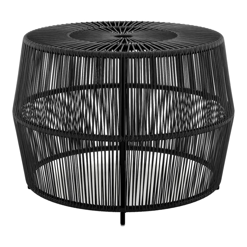 Muse & Lounge Co. Meja Wicker / Rattan Round Outdoor Coffee Table in Black