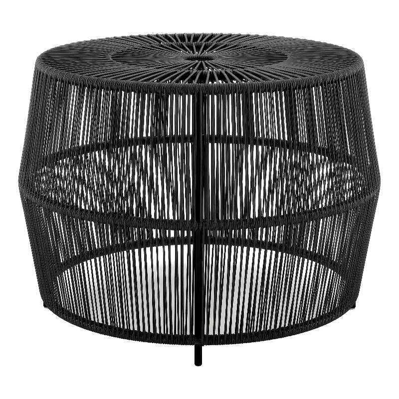 Muse & Lounge Co. Meja Wicker / Rattan Round Outdoor Coffee Table in Black