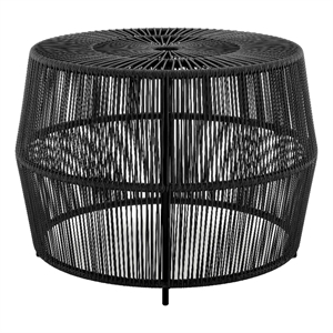 Muse & Lounge Co. Meja Wicker / Rattan Round Outdoor Coffee Table in Black