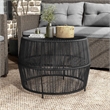 Muse & Lounge Co. Meja Wicker / Rattan Round Outdoor Coffee Table in Black