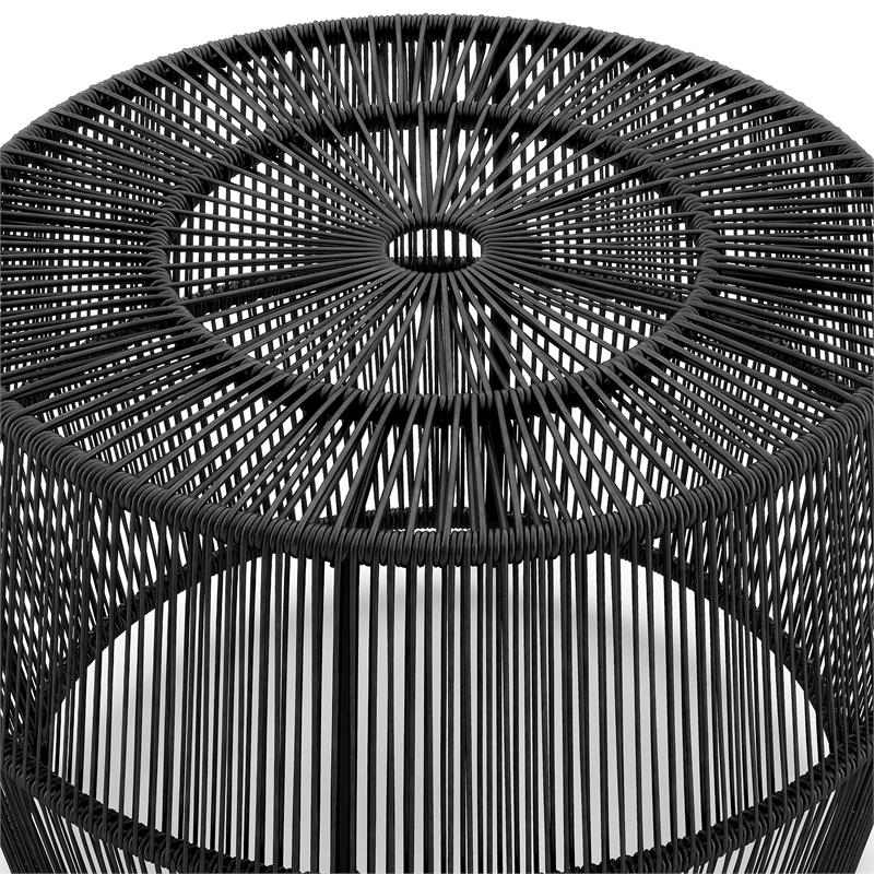 Muse & Lounge Co. Meja Wicker / Rattan Round Outdoor Coffee Table in Black