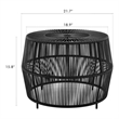 Muse & Lounge Co. Meja Wicker / Rattan Round Outdoor Coffee Table in Black
