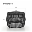 Muse & Lounge Co. Meja Wicker / Rattan Round Outdoor Coffee Table in Black