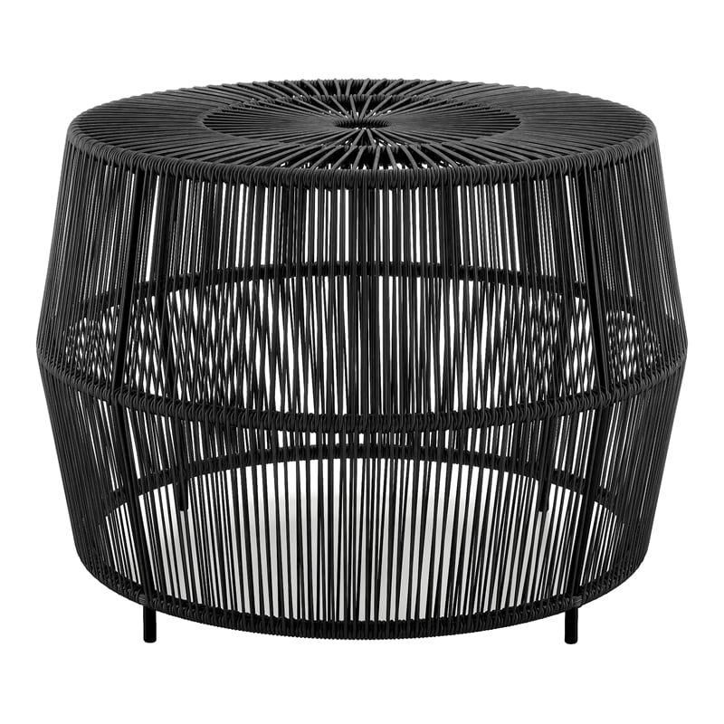Muse & Lounge Co. Meja Wicker / Rattan Round Outdoor Coffee Table in Black