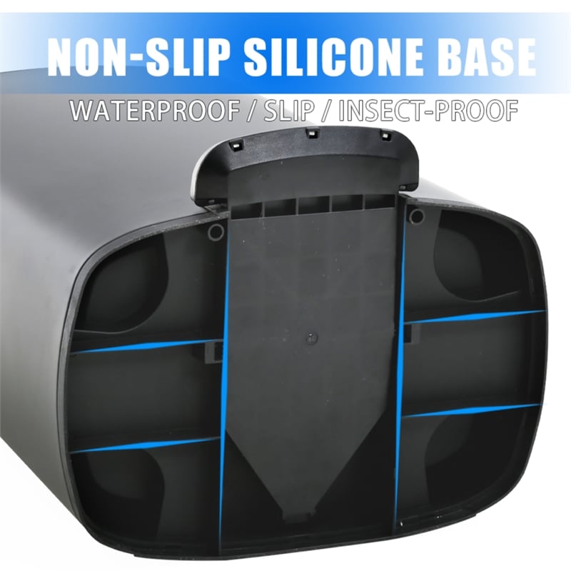 FOA Ament 13 Gallon Stainless Steel Step Foot Pedal Trash Can in Black