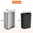 FOA Ament 13 Gallon Stainless Steel Step Foot Pedal Trash Can in Silver