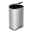 FOA Ament 13 Gallon Stainless Steel Step Foot Pedal Trash Can in Silver