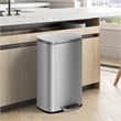 FOA Ament 13 Gallon Stainless Steel Step Foot Pedal Trash Can in Silver