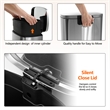FOA Ament 13 Gallon Stainless Steel Step Foot Pedal Trash Can in Silver