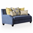 Furniture of America Moin Fabric Upholstered Track Arm 2-Piece Sofa Set in Navy