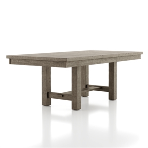 Furniture of America Atola Rustic Wood Trestle Expandable Dining Table in Gray