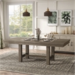 Furniture of America Atola Rustic Wood Trestle Expandable Dining Table in Gray