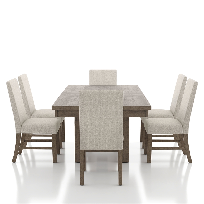 Furniture of America Atola Rustic Wood 7-Piece Dining Set in Gray